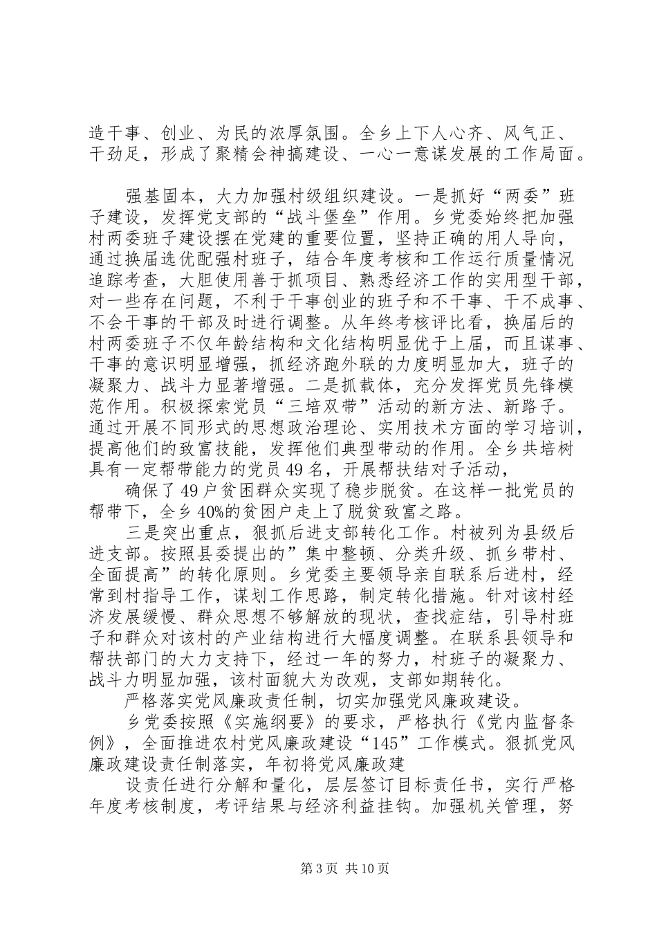 乡党委政府工作总结及计划_第3页