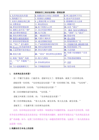 企业营销部员工培训故事集