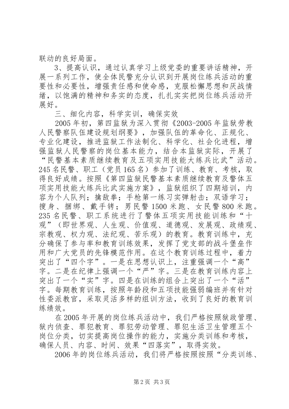 监狱岗位练兵活动自查报告 _第2页