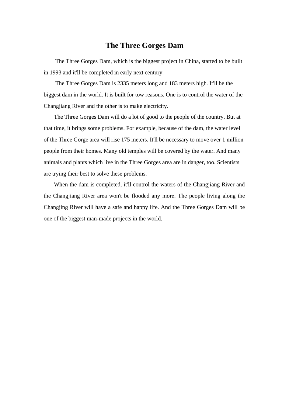 the three gorges damdoc--初中英语 _第1页