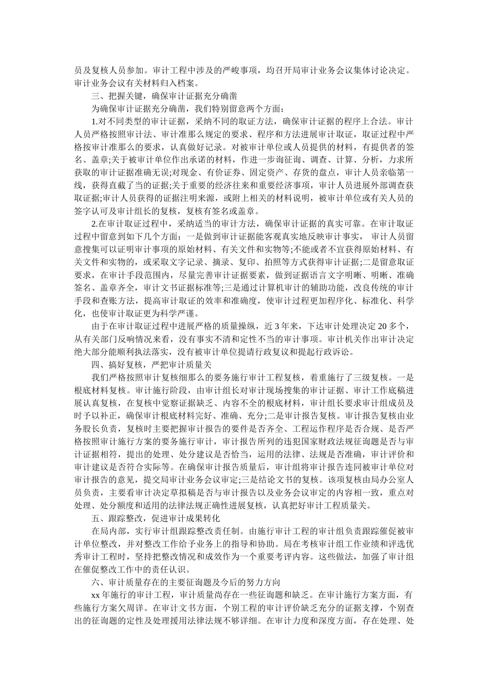 审计工作自查报告参考 _第2页