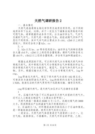 天然气调研报告2