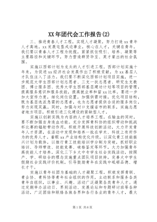XX年团代会工作报告