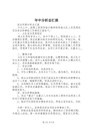 年中分析会汇报 