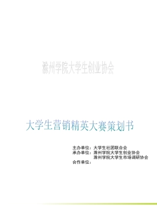 营销精英大赛活动策划书