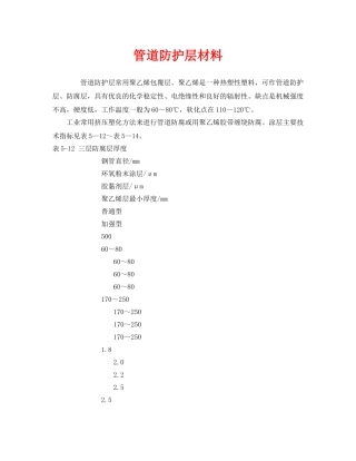 《安全管理》之管道防护层材料 