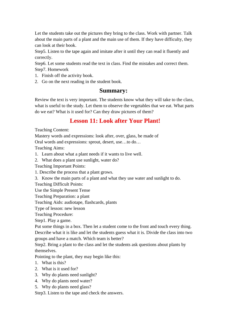 unit 2 plant a plant 教案（冀教版八年级下） (2)doc--初中英语 _第3页