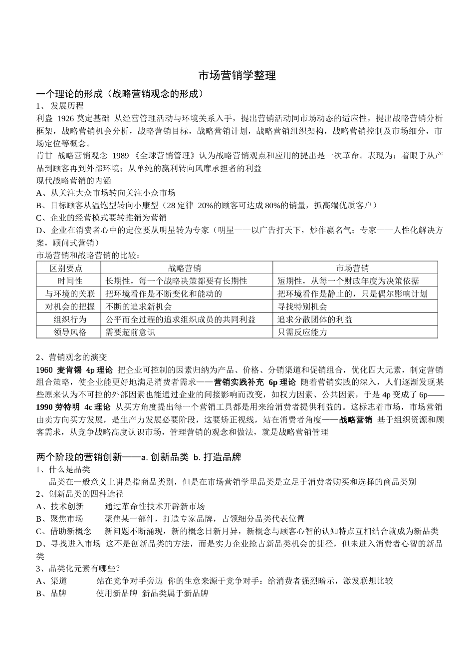 市场营销学整理_第1页