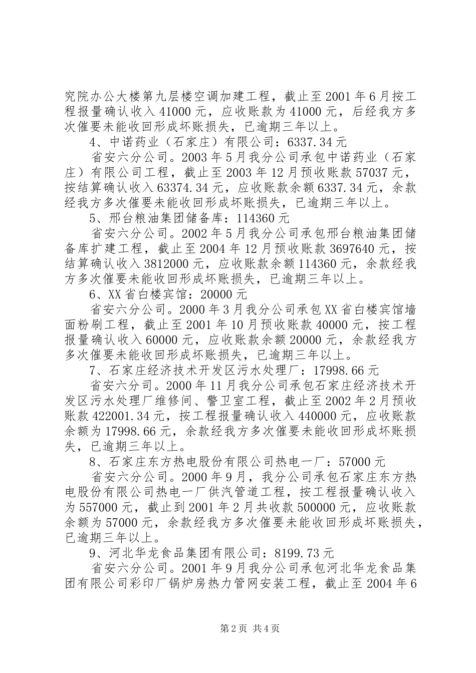 坏账损失申请报告 _第2页