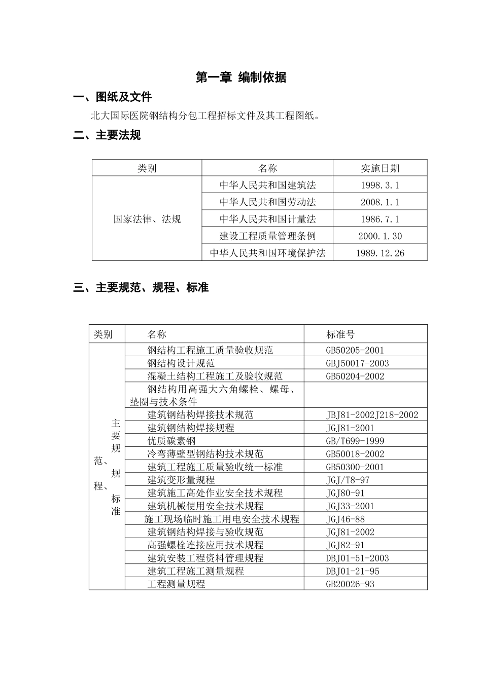 北大国际医院钢结构施工方案_第1页