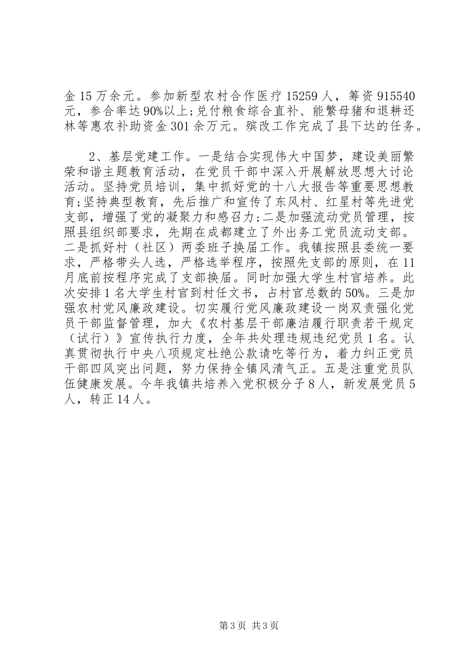 乡镇任务完成情况自查报告 _第3页