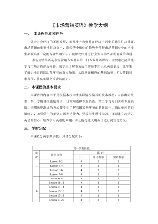 市场营销英语大纲
