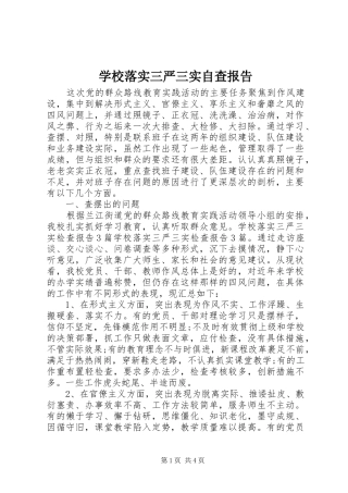 学校落实三严三实自查报告 