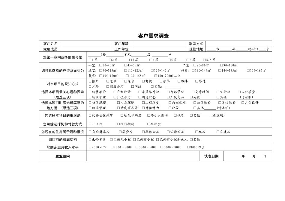 合富辉煌房地产全程营销策划全套表格_第3页
