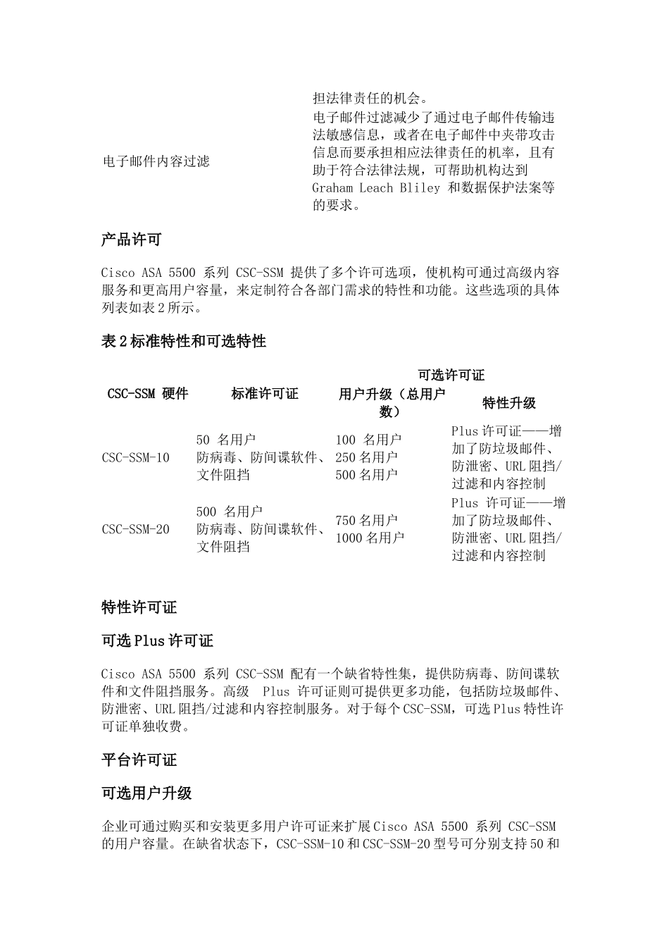 Cisco ASA 5500系列内容安全和控制安全服务模块 (CSC-SSM)_第3页