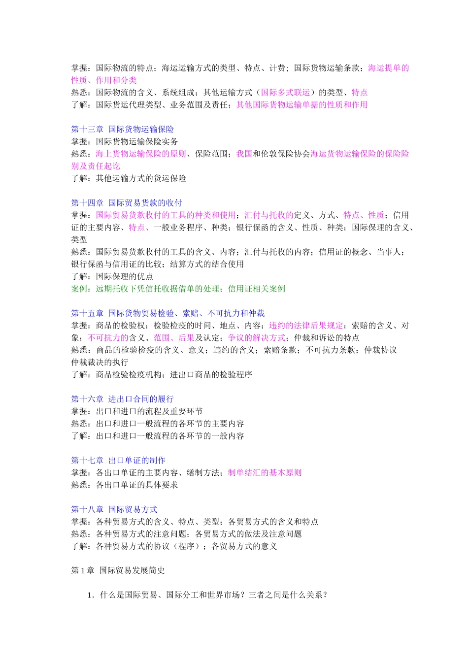国际贸易理论与实务复习概要_第3页