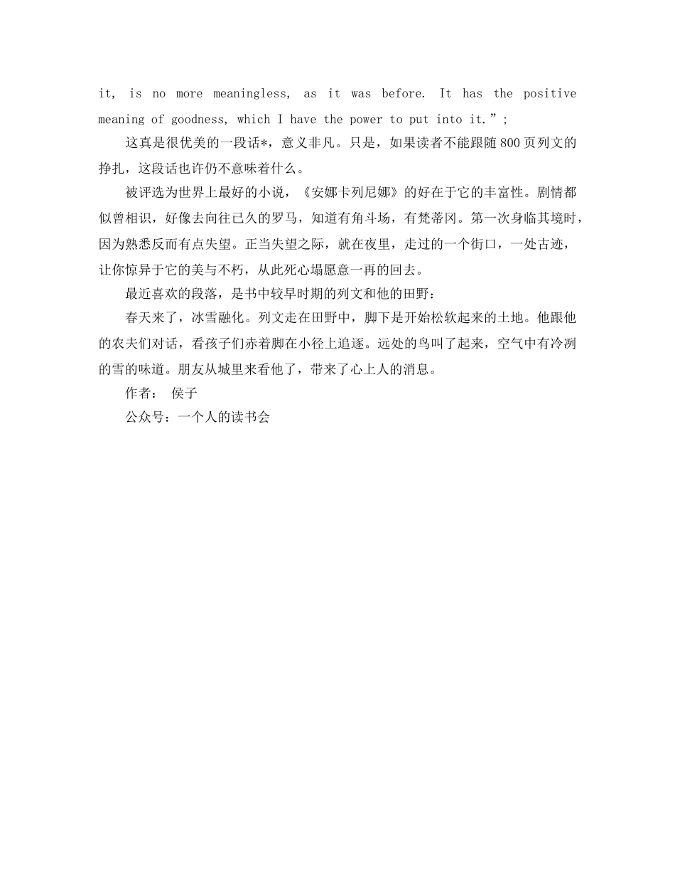 《安娜卡列尼娜》读后感-列文的田野 _第2页