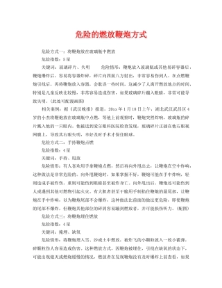 《安全常识-灾害防范》之危险的燃放鞭炮方式 