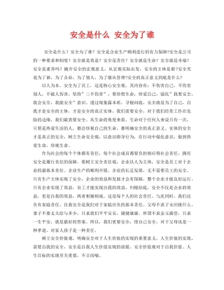 《安全管理》之安全是什么 安全为了谁 