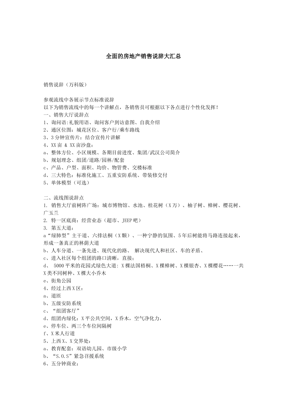 房地产销售说辞全套总结-丽仁地产_第1页