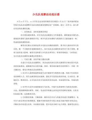 少先队观摩活动观后感 