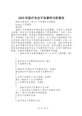 20XX年医疗安全不良事件分析报告 