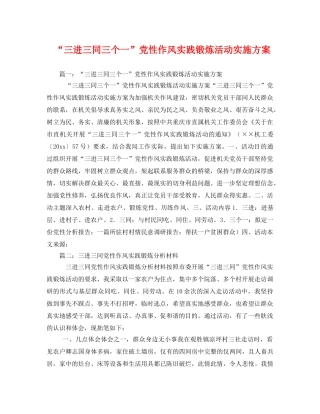 “三进三同三个一”党性作风实践锻炼活动实施方案3 