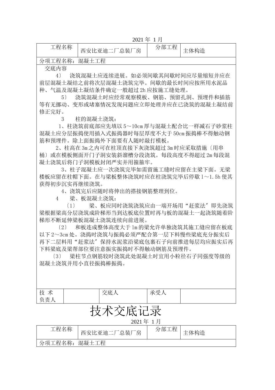 某厂房混凝土工程技术交底_第2页