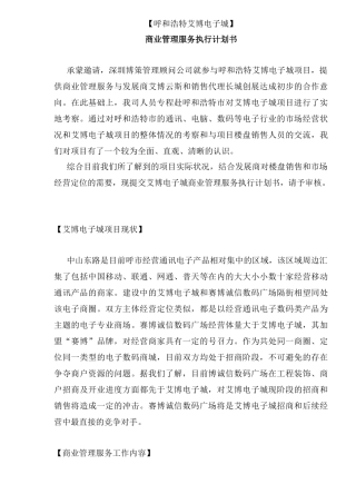 商业管理服务执行计划书(12)(1)