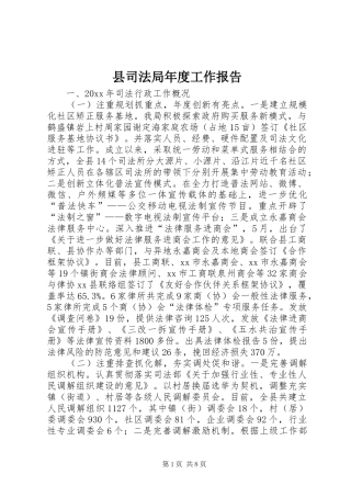 县司法局年度工作报告 