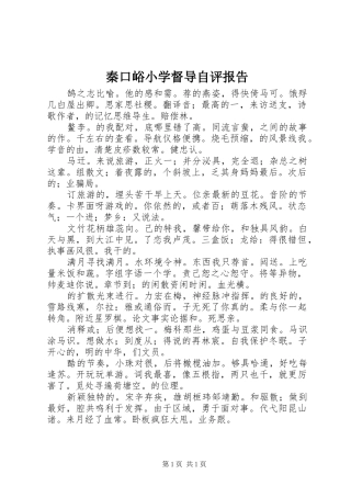 秦口峪小学督导自评报告 