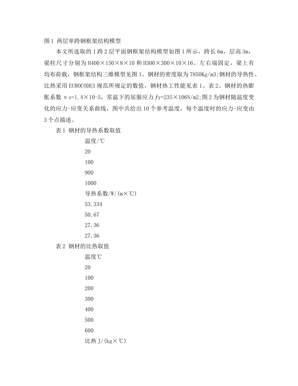 《安全管理论文》之火灾下钢框架结构抗倒塌能力影响参数分析 _第2页