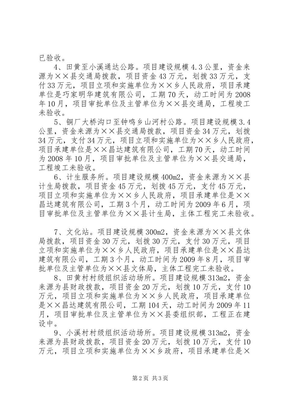 乡镇工程建设领域突出问题专项治理自查报告 _第2页