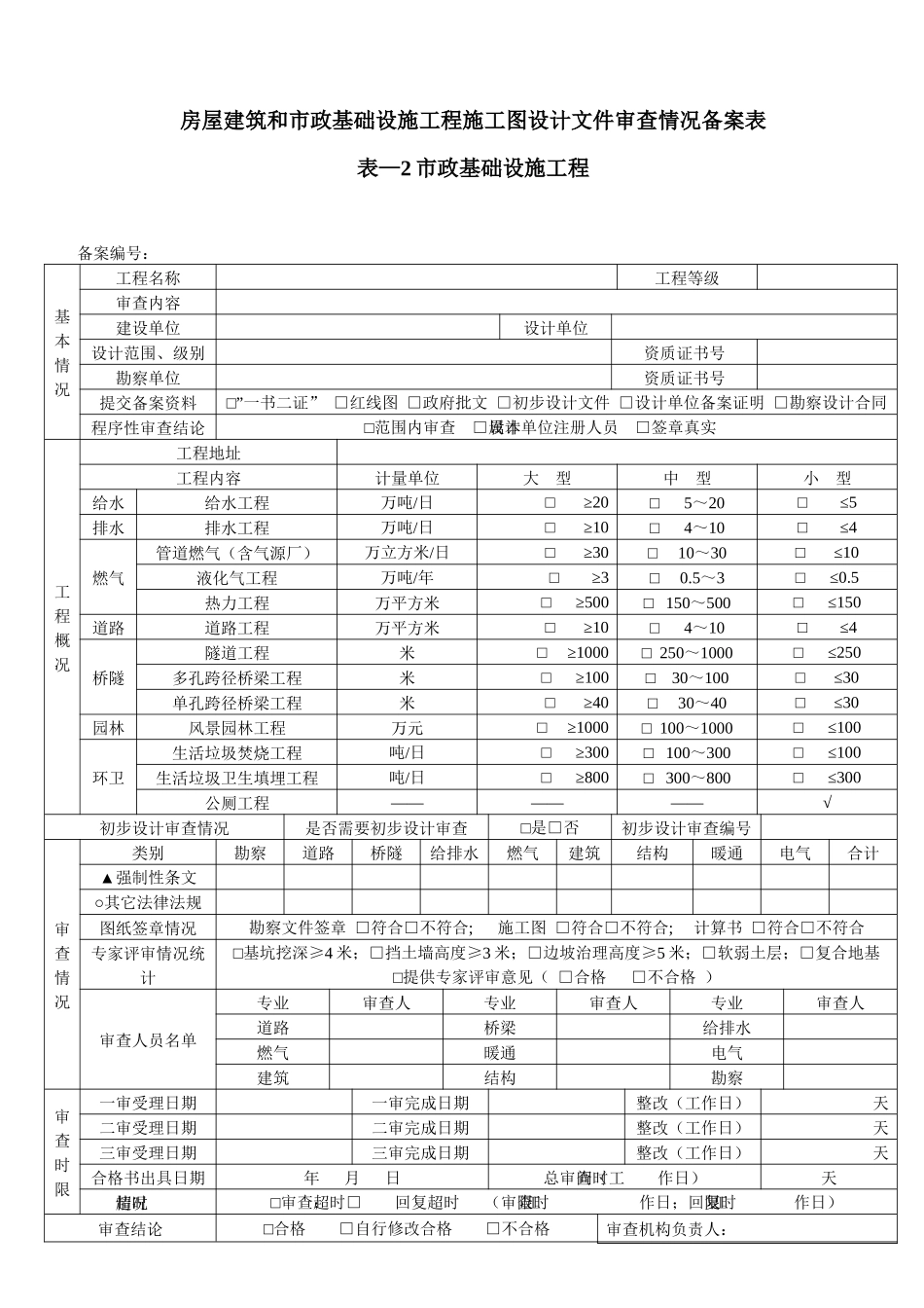 房屋建筑和市政基础设施工程施工图设计文件审查情况备案表_第3页