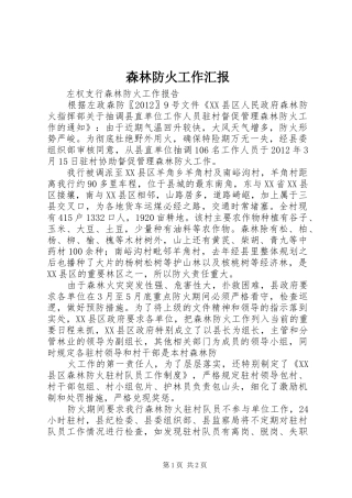 森林防火工作汇报1 