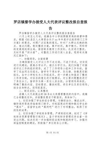 罗店镇督学办接受人大代表评议整改报自查报告 