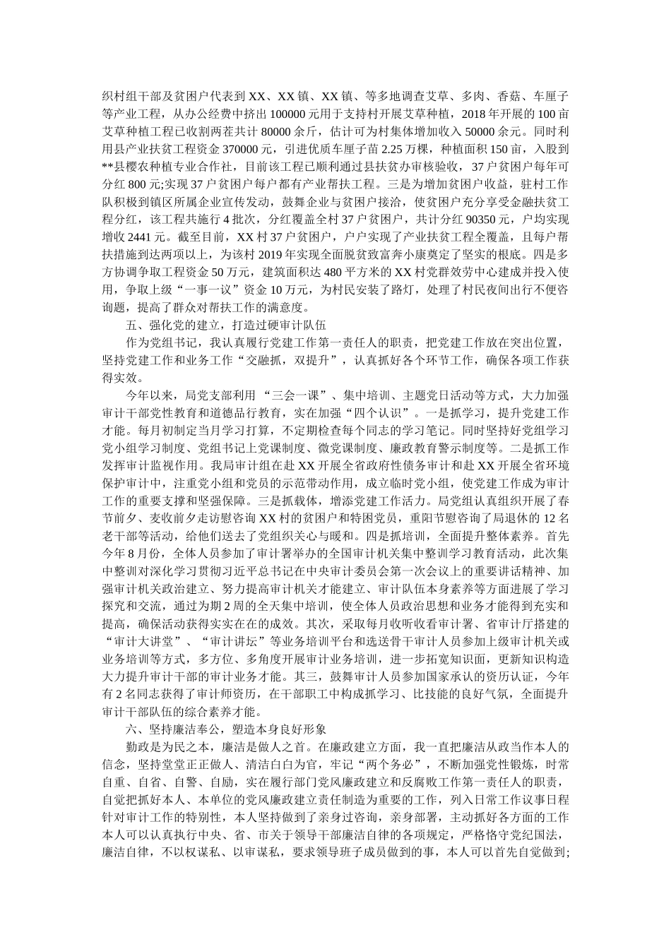 审计局党组书记述职述廉报告参考 _第3页