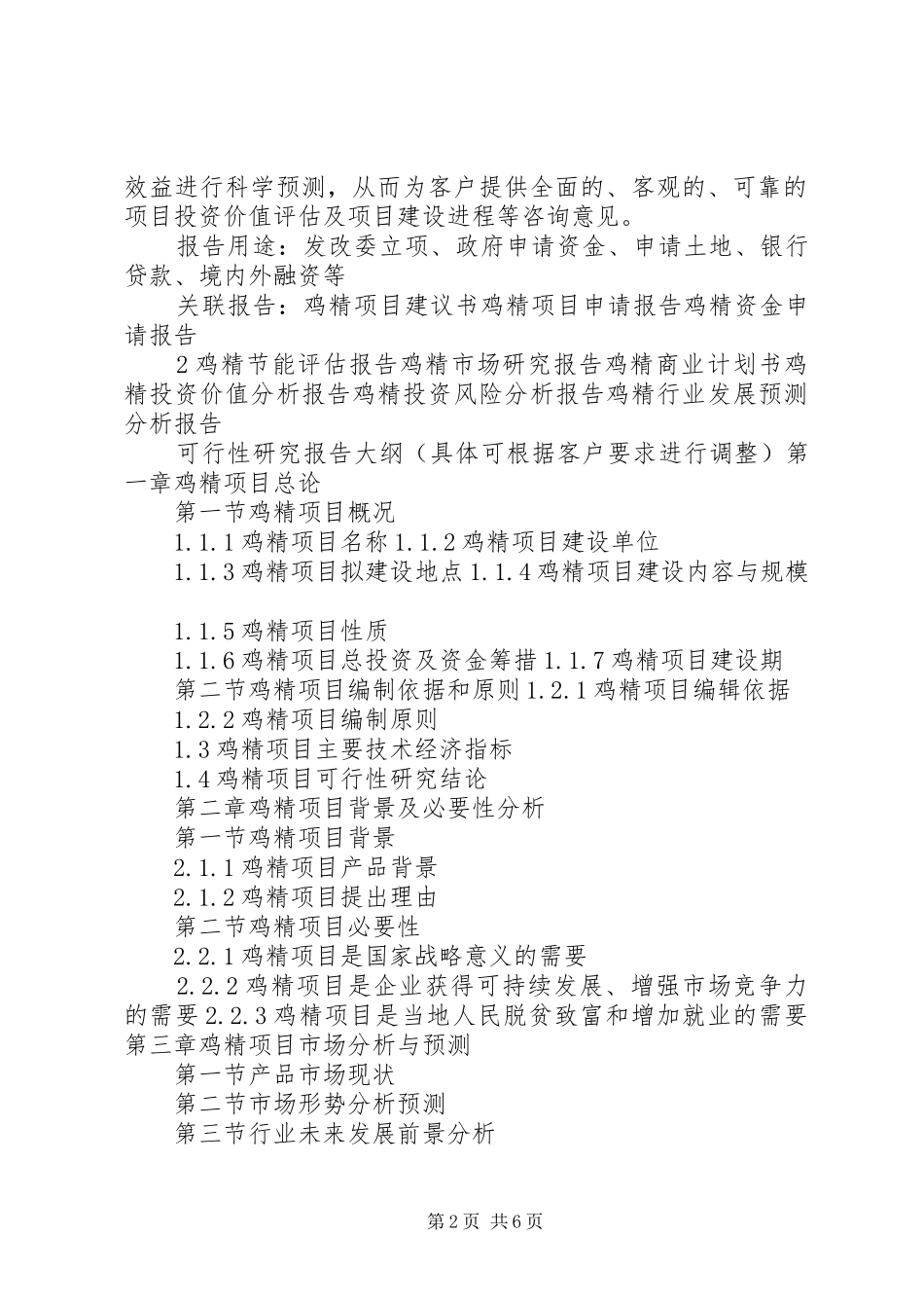 鸡精项目开发可行性报告 _第2页