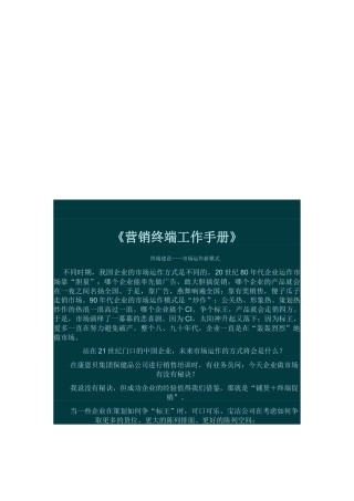 营销终端必备工作手册