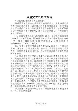 申请宽大处理的报告 