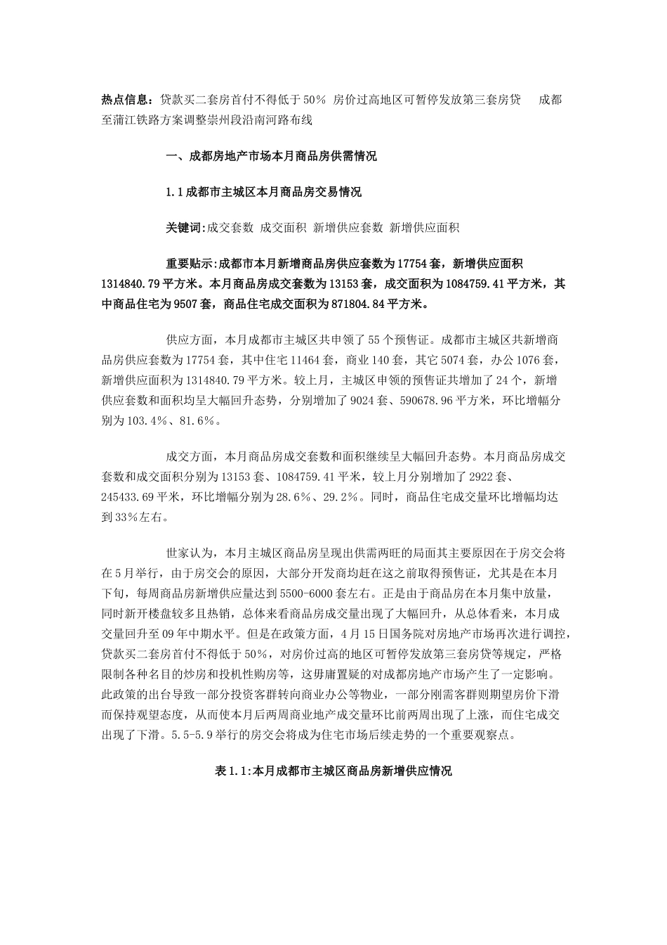 XXXX年4月成都房地产市场月度分析_18页_第2页