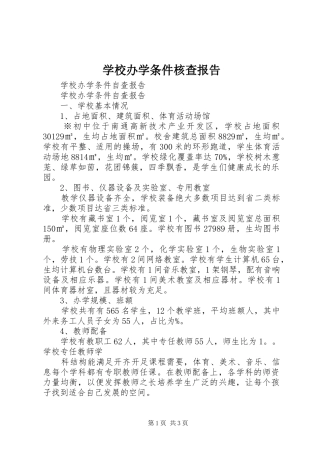 学校办学条件核查报告 