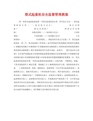 《安全管理文档》之塔式起重机安全监督管理教案 