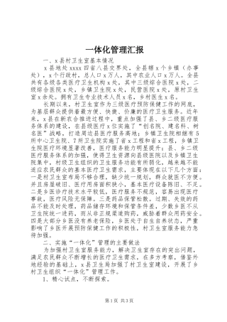 一体化管理汇报 