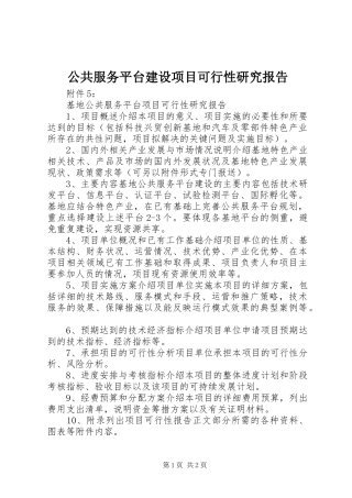 公共服务平台建设项目可行性研究报告 