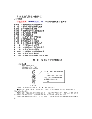 如何建设与管理销售队伍( 8页)