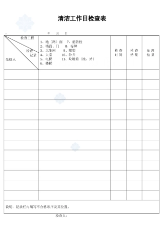 清洁工作日检查表_secret