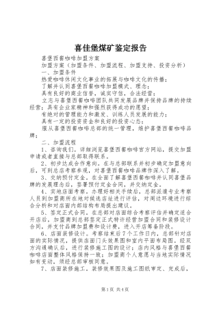 喜佳堡煤矿鉴定报告 