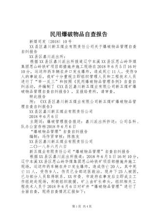 民用爆破物品自查报告 