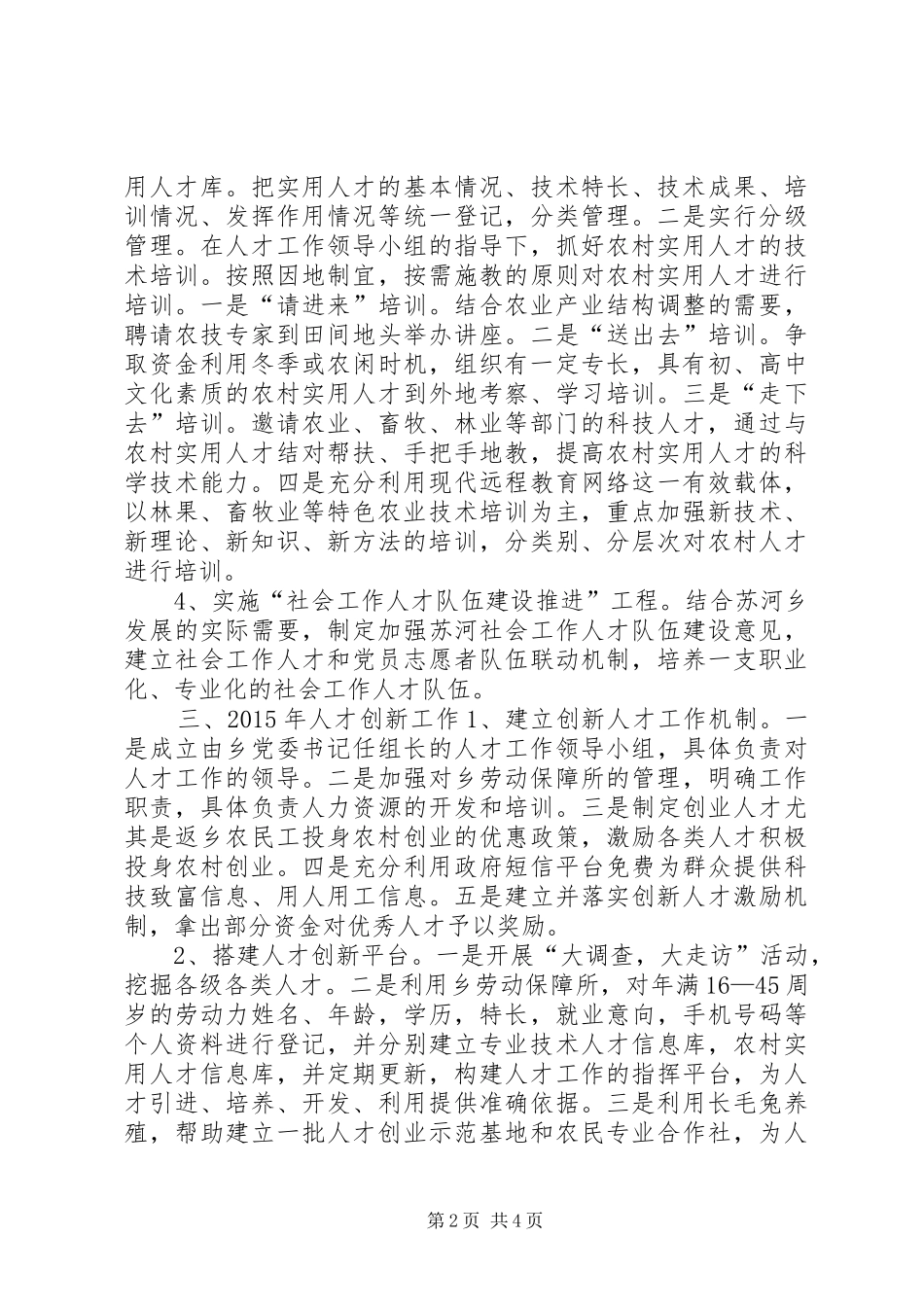 乡镇年度人才工作计划_第2页